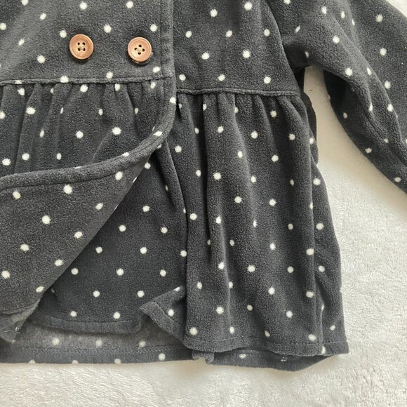 Carter’s Toddler Hooded Fleece Peacoat Jacket Size 18M | EUC Black Polka Dot - Picture 11 of 16